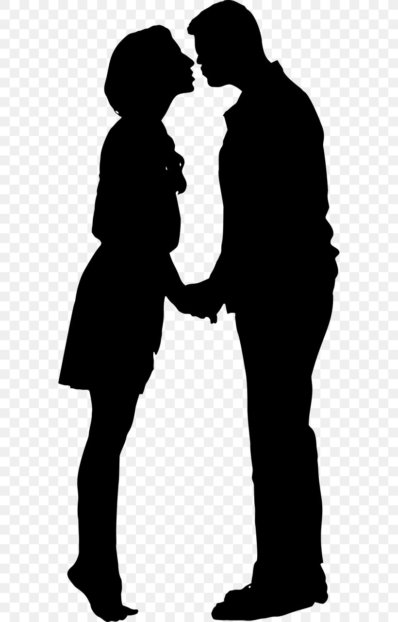 Silhouette Vector Graphics Kiss Image, PNG, 640x1280px, Silhouette, Blackandwhite, Couple, Drawing, Gentleman Download Free