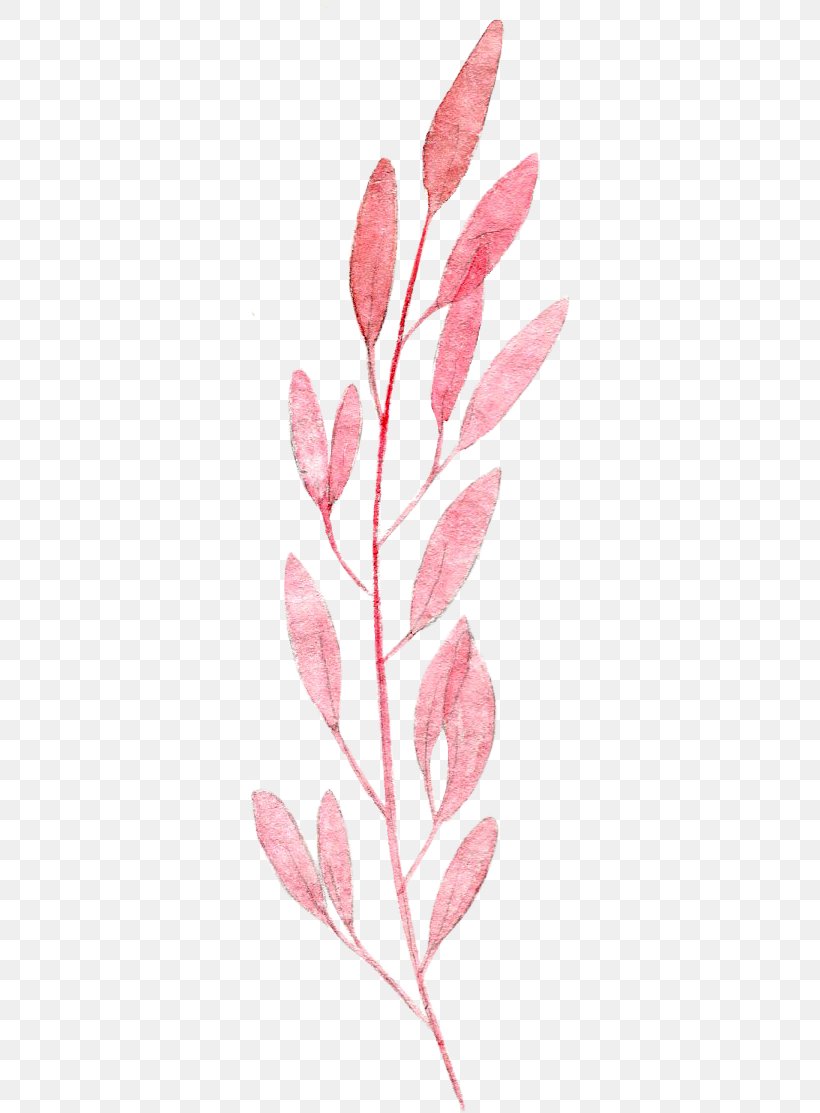 Watercolor Painting Leaf Pink Drawing, PNG, 320x1113px, Watercolor