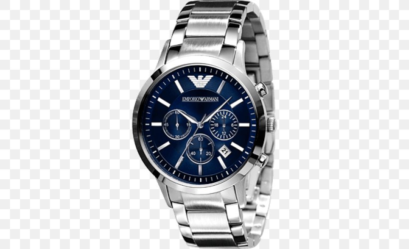 Emporio Armani AR2448 Watch Chronograph Blue, PNG, 500x500px, Armani, Analog Watch, Blue, Bracelet, Brand Download Free