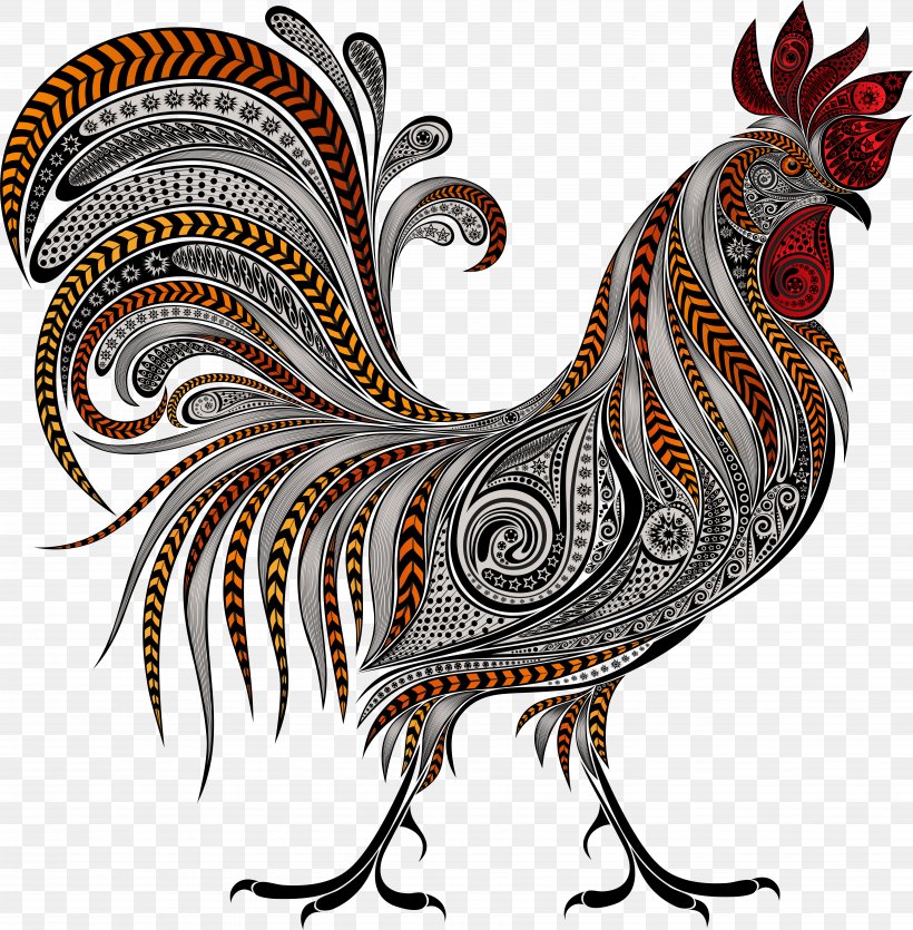 Rooster Clip Art, PNG, 7199x7337px, Rooster, Art, Beak, Bird, Chicken Download Free