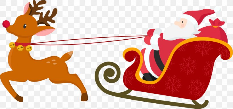 Santa Claus Sled Christmas Poster, PNG, 1840x864px, Santa Claus, Art, Christmas, Christmas Card, Christmas Decoration Download Free