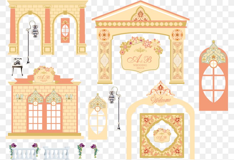 Wedding Marriage Illustration, PNG, 779x562px, Wedding, Arch, Facade, Flat Design, Furniture Download Free