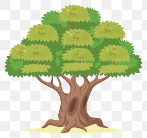 Tree - Cartoon Tree With Lush Green Leaves PNG