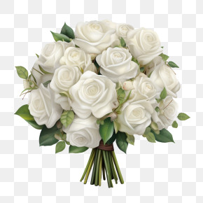White Rose Flower - White Rose Bouquet PNG