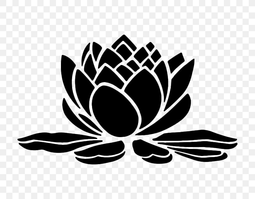 Water Lilies Stencil Silhouette, PNG, 800x640px, Water Lilies, Black And White, Drawing, Flora, Flower Download Free