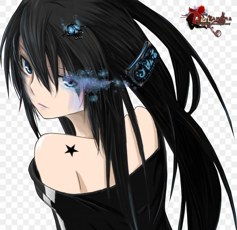 Black Rock Shooter Rin Okumura Character Vocaloid, PNG, 1299x1263px, Watercolor, Cartoon, Flower, Frame, Heart Download Free