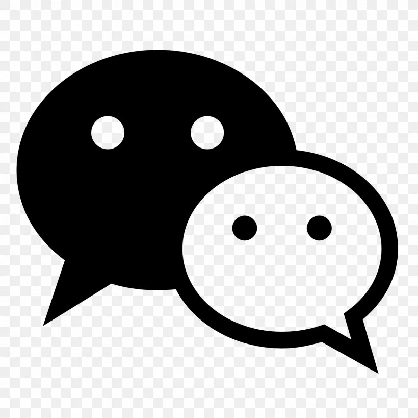 WeChat Logo, PNG, 1600x1600px, Wechat, Black, Black And White, Face, Facial Expression Download Free