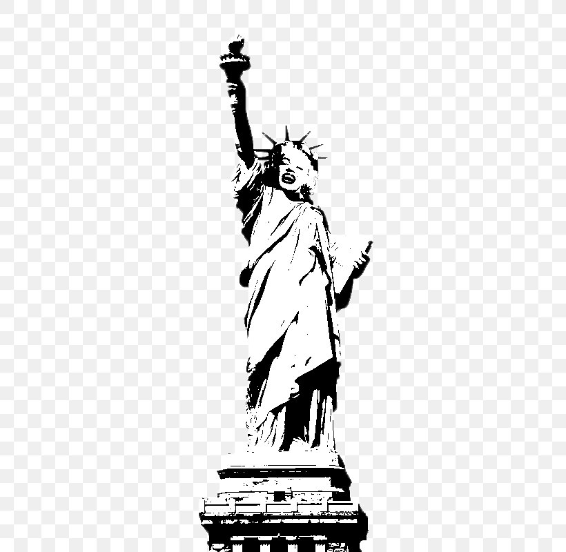 Statue Of Liberty Illustration, PNG, 600x800px, Statue Of Liberty, Art, Artwork, Black And White, Cartoon Download Free