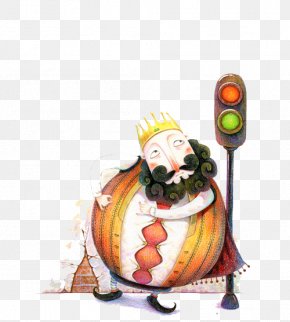 King And Traffic Lights - Cartoon Animation Illustration PNG