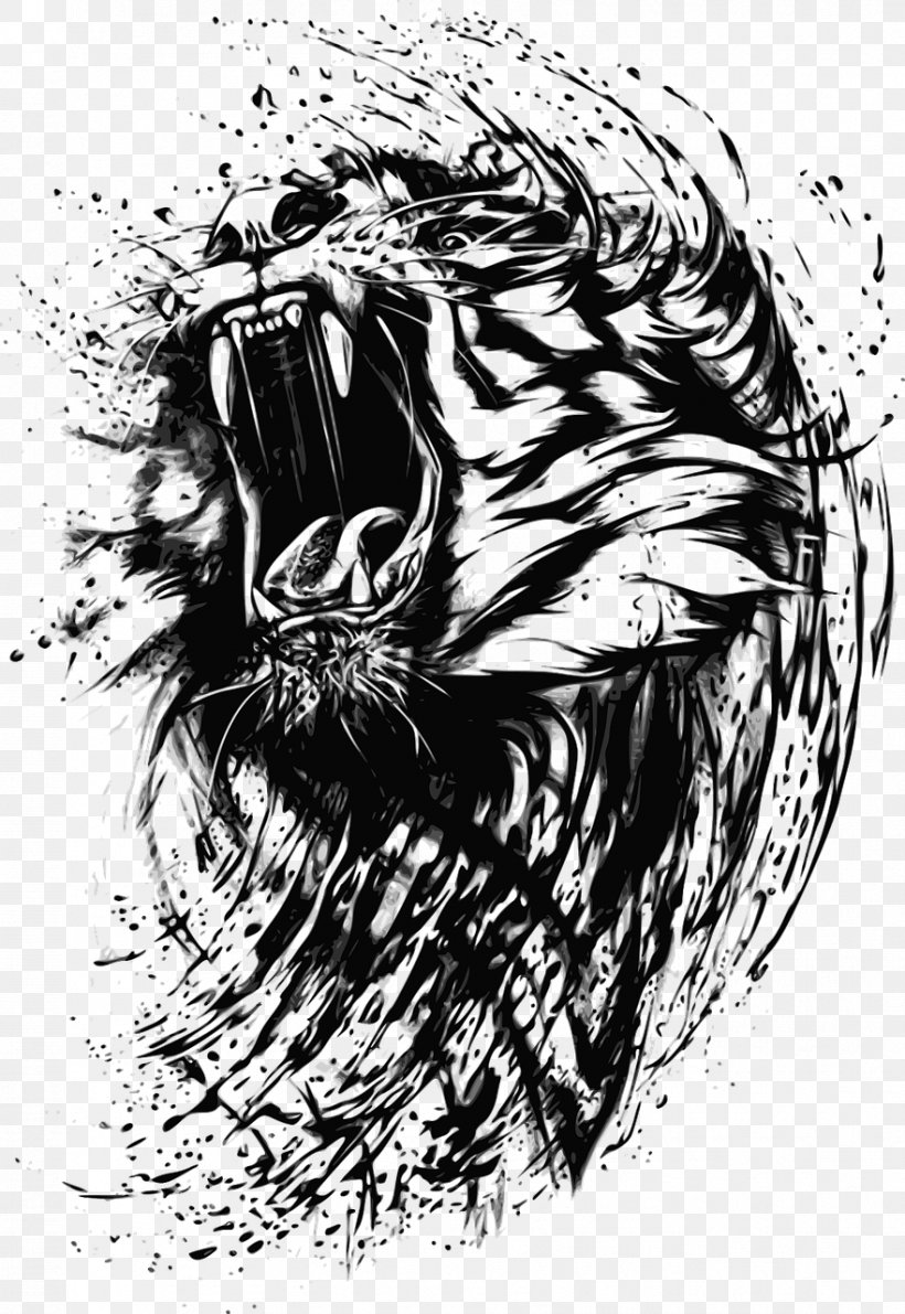 Tiger T-shirt Wildcat Roar, PNG, 881x1280px, Watercolor, Cartoon, Flower, Frame, Heart Download Free
