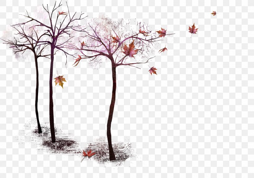 Autumn Tree Clip Art, PNG, 3039x2136px, Autumn, Blossom, Branch, Cherry Blossom, Floral Design Download Free