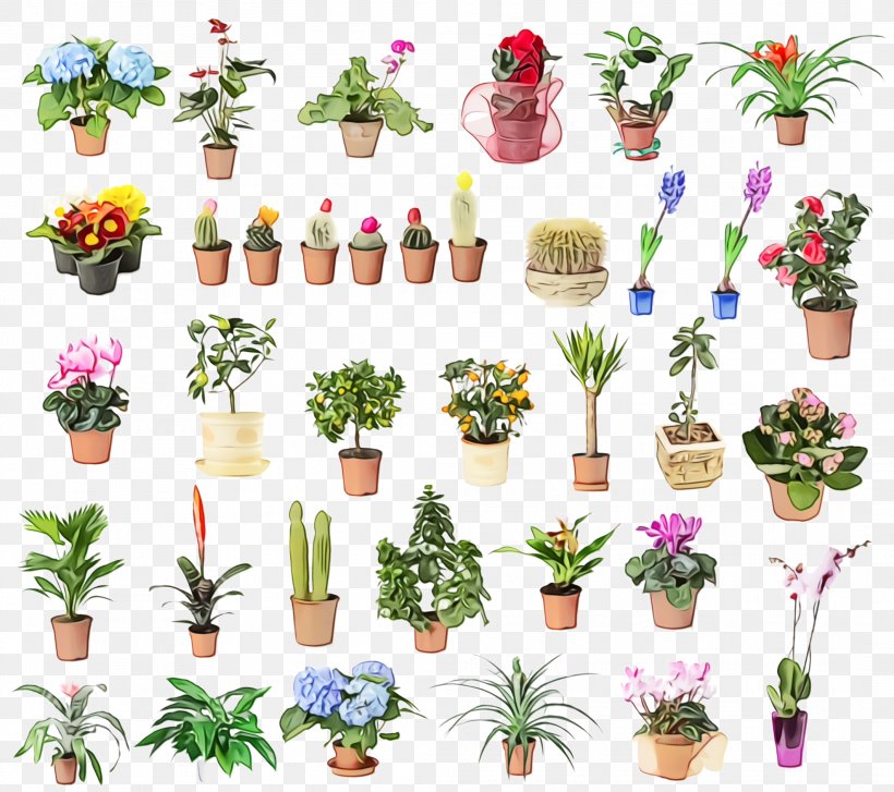 Flowerpot Plant Flower Clip Art Houseplant, PNG, 2124x1884px, Watercolor, Cut Flowers, Flower, Flowerpot, Houseplant Download Free