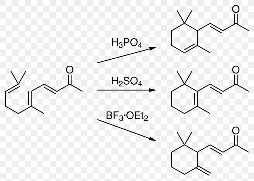 Ionone Trivial Name Isomer Ketone Pseudojonon, PNG, 1280x916px, Ionone, Aldol Reaction, Area, Black And White, Carotene Download Free