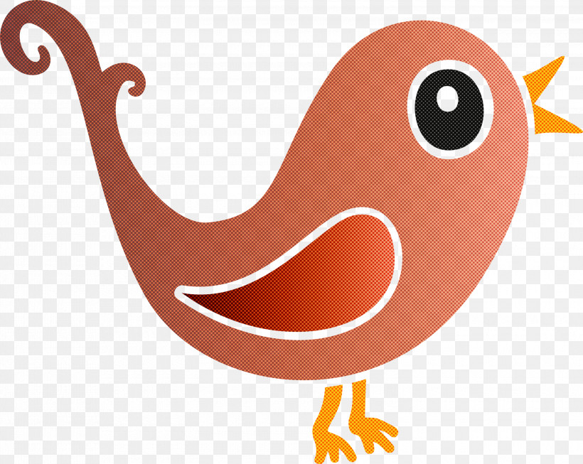 Orange, PNG, 3000x2392px, Cartoon Bird, Beak, Bird, Cartoon, Orange Download Free