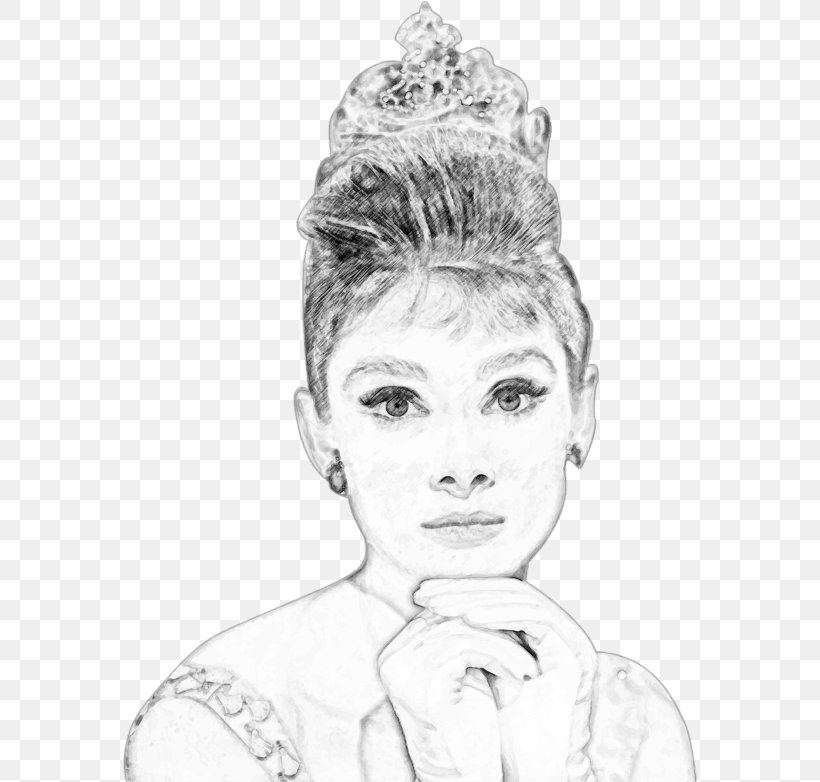 Audrey Hepburn Portrait Sketch, PNG, 574x782px, Audrey Hepburn, Art, Artwork, Beauty, Black And White Download Free