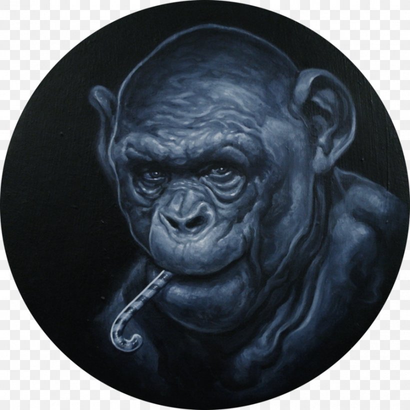 Common Chimpanzee Art Gorilla Painting, PNG, 894x894px, Common Chimpanzee, Art, Artist, Canvas, Chimpanzee Download Free