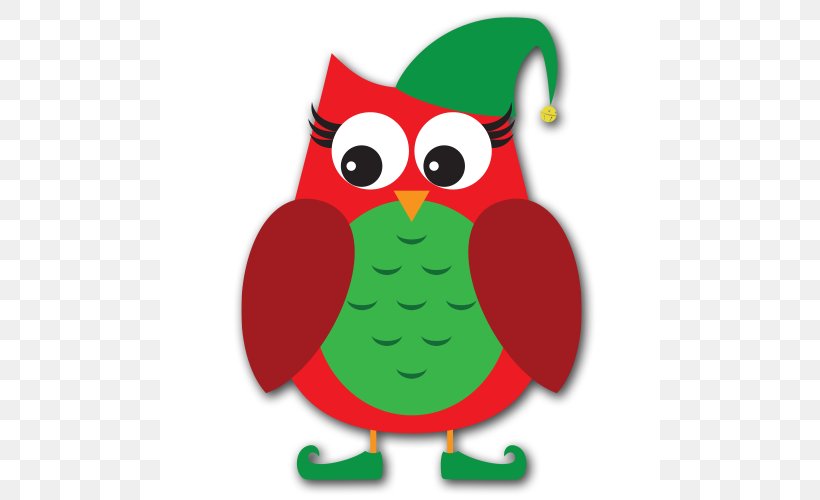 Owl Santa Claus Christmas Clip Art, PNG, 500x500px, Owl, Beak, Bird, Bird Of Prey, Blog Download Free