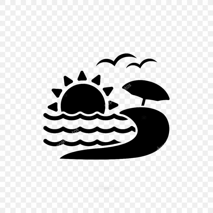 Beach Pictogram Hotel Vacation Sea, PNG, 1024x1024px, Beach, Black, Black And White, Coast, Headgear Download Free