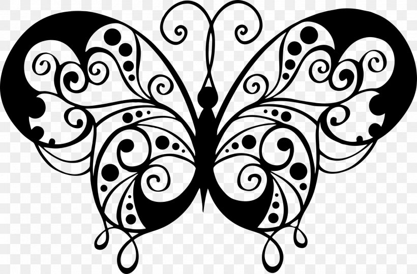 Butterfly Silhouette Clip Art, PNG, 1920x1264px, Butterfly, Area, Art, Artwork, Black And White Download Free