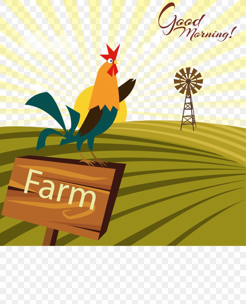 Rooster Chicken Poultry Farming Poultry Farming, PNG, 3550x4388px, Cartoon, Advertising, Art, Beak, Bird Download Free
