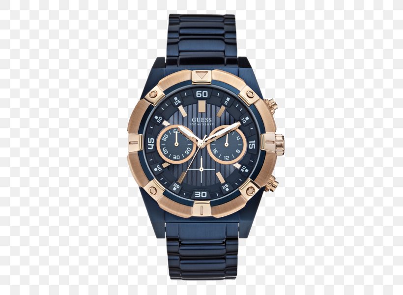 Guess Watch Clock Fashion Blue, PNG, 600x600px, Guess, Blue, Bracelet, Brand, Chronograph Download Free