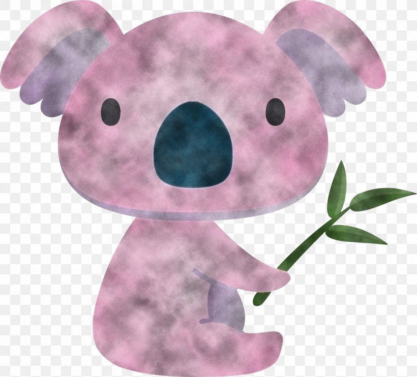 Koala Pink Cartoon Stuffed Toy Snout, PNG, 3000x2715px, Koala, Cartoon, Pink, Plant, Plush Download Free