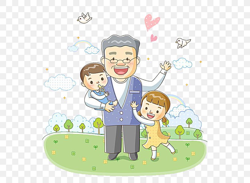 Grandparent Grandchild Family Illustration, PNG, 577x600px, Watercolor, Cartoon, Flower, Frame, Heart Download Free