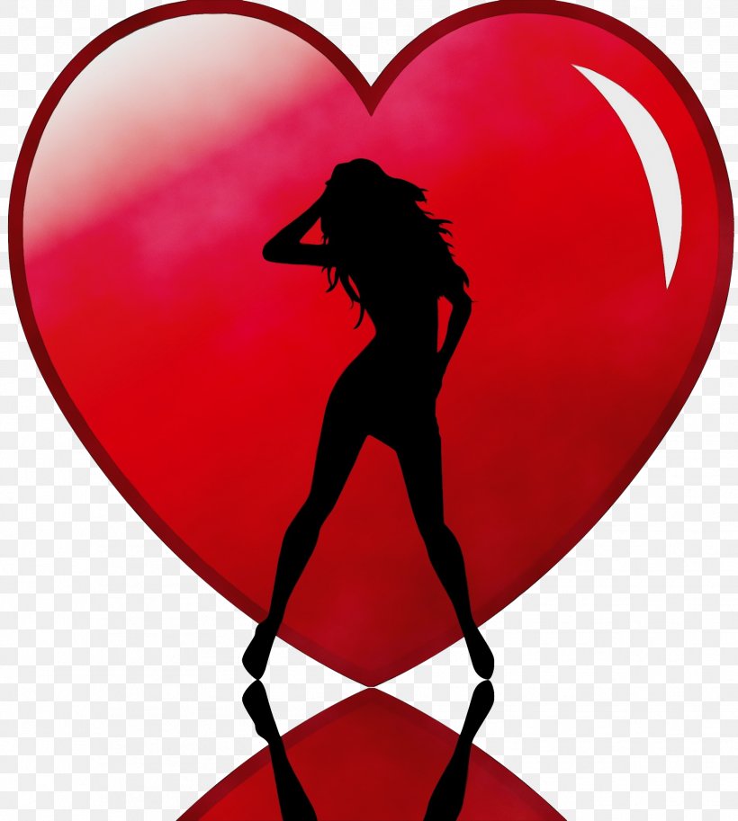 Red Heart Silhouette Love, PNG, 1907x2124px, Watercolor, Heart, Love, Paint, Red Download Free
