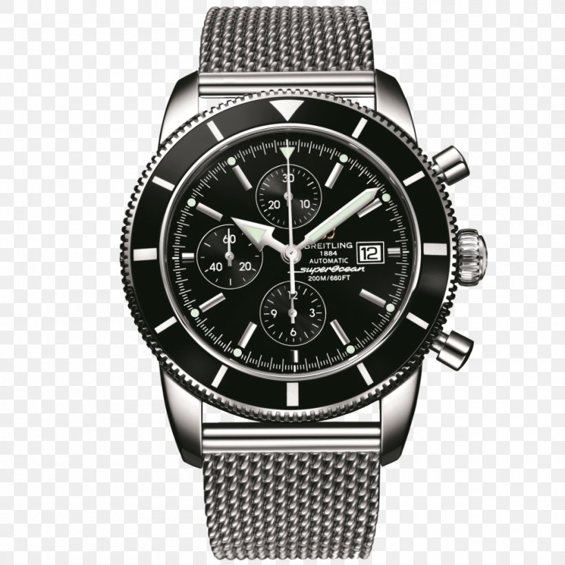 Chronograph Breitling SA Superocean Automatic Watch, PNG, 1000x1000px, Chronograph, Automatic Watch, Black, Brand, Breitling Sa Download Free