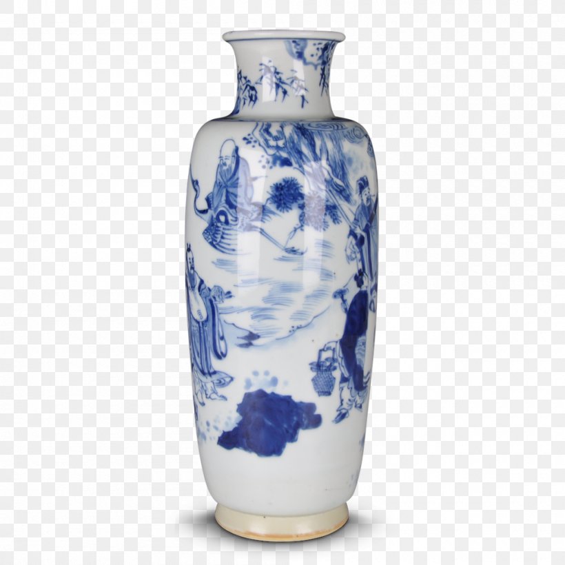 Vase Blue And White Pottery Famille Rose Kangxi Transitional Porcelain Ceramic, PNG, 1000x1000px, Vase, Artifact, Blue And White Porcelain, Blue And White Pottery, Ceramic Download Free