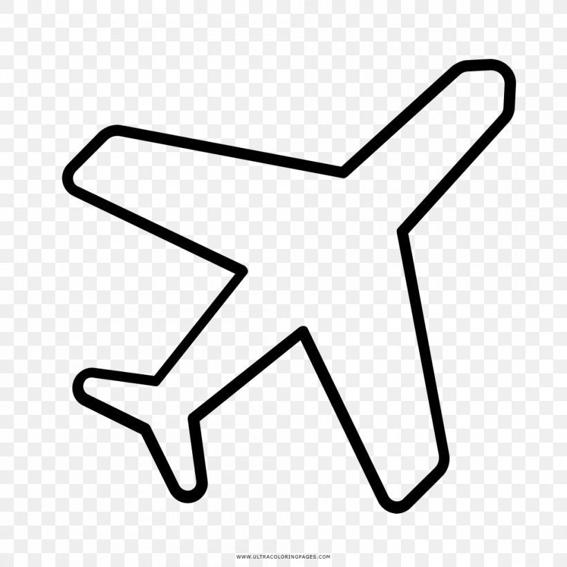 Airplane Drawing Air Transportation, PNG, 1000x1000px, Airplane, Air Transportation, Airport, Area, Black Download Free