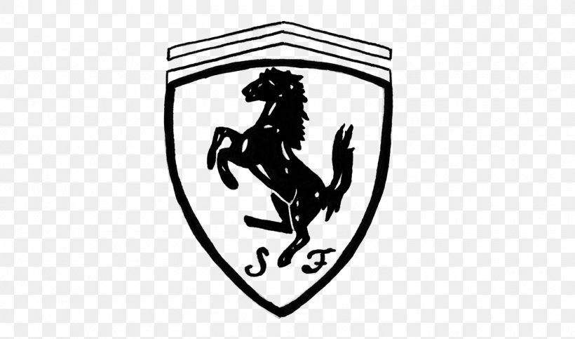 Ferrari S.p.A. Logo Drawing Image Emblem, PNG, 1500x885px, Ferrari Spa, Black, Black And White, Brand, Drawing Download Free