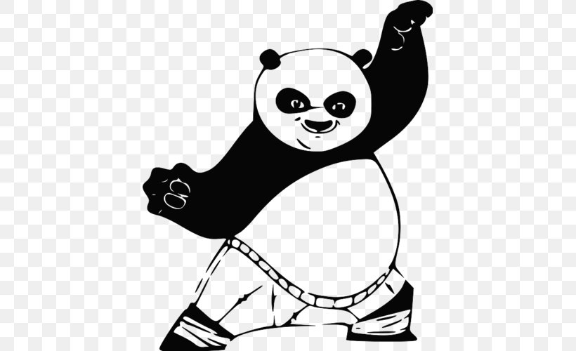 Giant Panda Kung Fu Panda Drawing Виниловая интерьерная наклейка, PNG, 500x500px, Giant Panda, Art, Artwork, Bear, Black Download Free