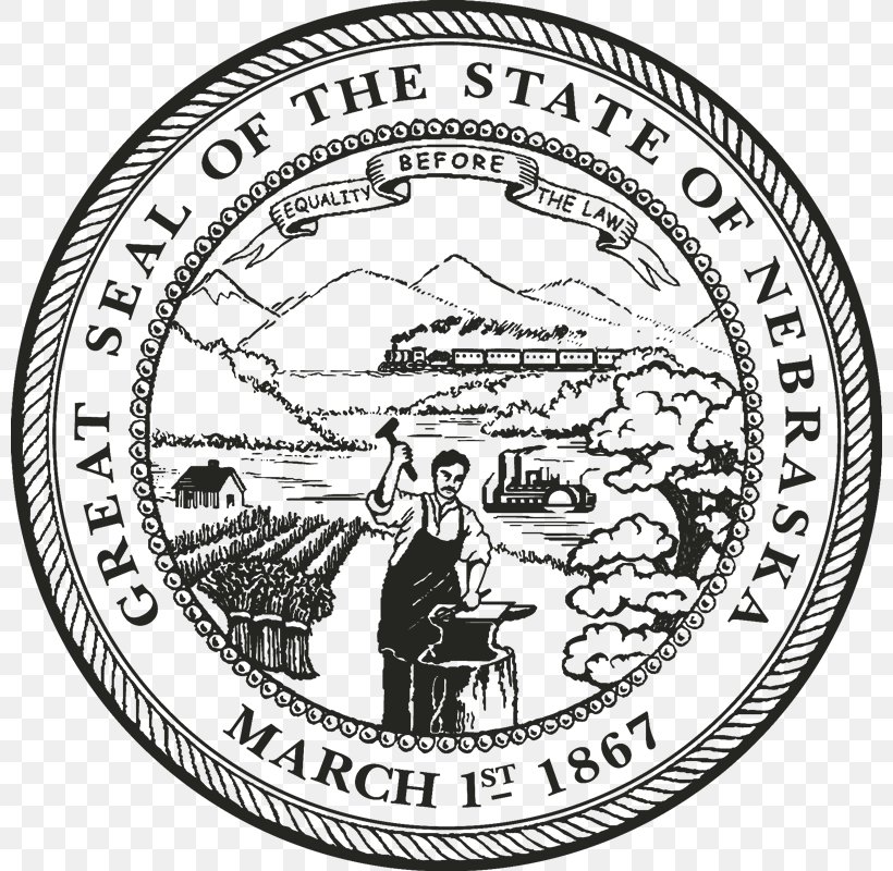 Secretary Of State Of Nebraska NE State Senate Seal Of Nebraska, PNG, 800x800px, Nebraska, Area, Black And White, Constitution, Court Download Free