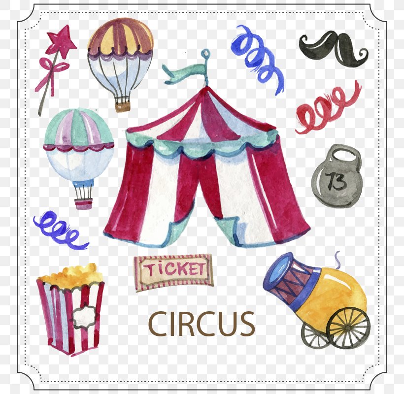 Circus Watercolor Painting Graphic Design, PNG, 800x800px, Circus, Area, Drawing, Fictionjunction Yuuka, Gratis Download Free