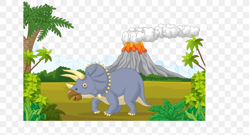Triceratops Tyrannosaurus Prehistory Stegosaurus, PNG, 4538x2472px, Triceratops, Art, Carnivoran, Cartoon, Dinosaur Download Free