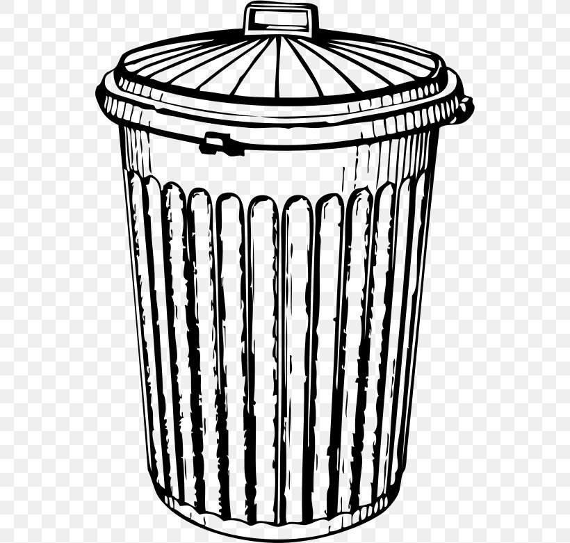 Rubbish Bins & Waste Paper Baskets Tin Can Clip Art, PNG, 546x781px, Rubbish Bins Waste Paper Baskets, Basket, Black And White, Drawing, Dumpster Download Free