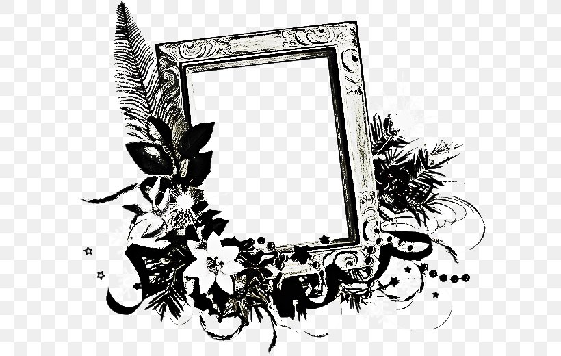 Flower Background Frame, PNG, 600x520px, Picture Frames, Blackandwhite, Flower, Interior Design, Picture Frame Download Free