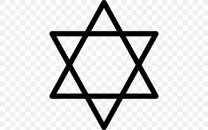 Star Of David Clip Art, PNG, 512x512px, Star Of David, Area, Black And White, David, Jewish People Download Free