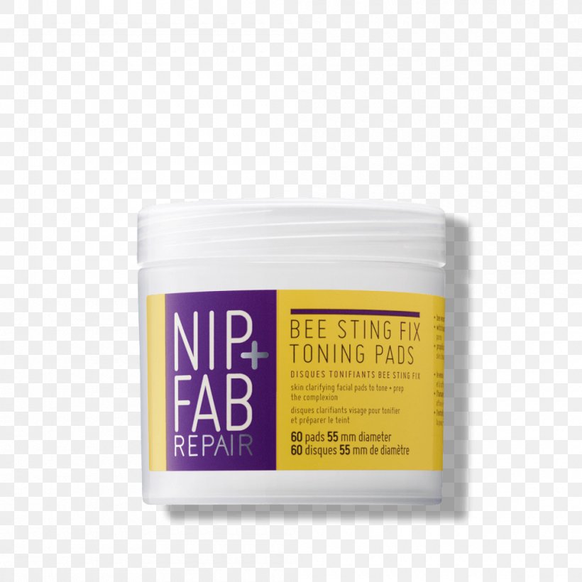 Bee Sting Nip + Fab Glycolic Fix Scrub Toner NIP+FAB Glycolic Fix Night Pads Extreme 60pk, PNG, 1000x1000px, Bee, Apitoxin, Bee Sting, Cosmetics, Cream Download Free