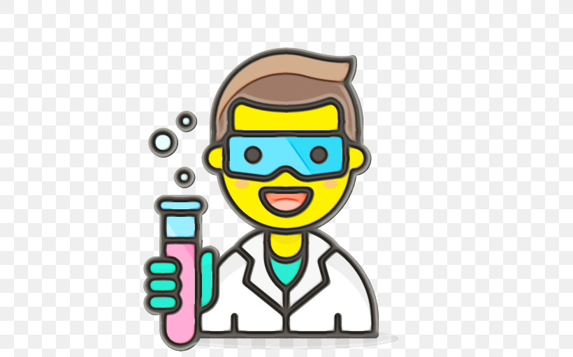 Icon Scientist Science Emoji, PNG, 512x512px, Watercolor, Emoji, Paint, Science, Scientist Download Free