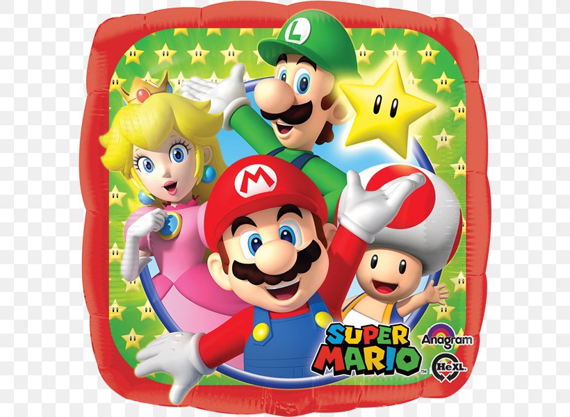 Super Mario Bros. Luigi Princess Peach Toad, PNG, 600x600px, Mario Bros, Baby Toys, Balloon, Birthday, Bopet Download Free