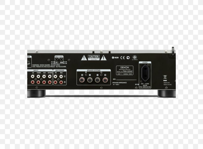 Denon PMA-520AE Amplifier Audio Power Amplifier Integrated Amplifier Denon PMA 720AE, PNG, 600x600px, Denon Pma520ae Amplifier, Amplifier, Audio, Audio Equipment, Audio Power Amplifier Download Free