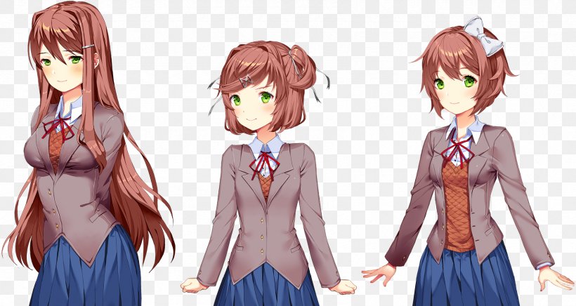 Doki Doki Literature Club! Team Salvato Sprite Reddit, PNG, 1690x900px, Watercolor, Cartoon, Flower, Frame, Heart Download Free