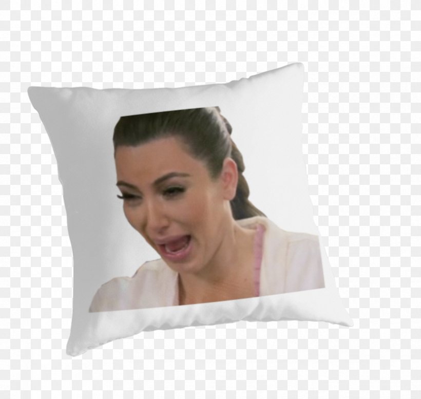Kim Kardashian Throw Pillows Keeping Up With The Kardashians Crying, PNG, 831x788px, Kim Kardashian, Blanket, Crying, Cushion, Duvet Download Free