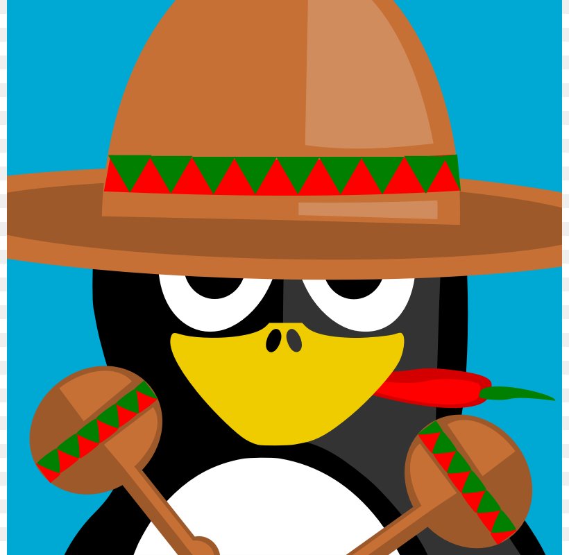 Penguin Mexican Cuisine Favicon Clip Art, PNG, 800x800px, Penguin, Cap, Cartoon, Chili Pepper, Costume Hat Download Free