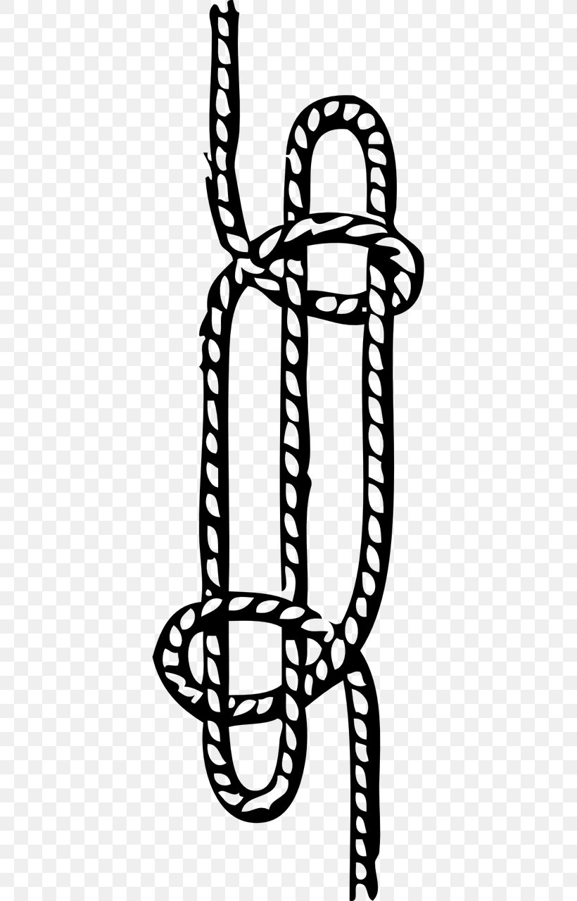 Seizing Knot Bowline On A Bight Clip Art, PNG, 640x1280px, Seizing, Bight, Black And White, Bowline, Bowline On A Bight Download Free