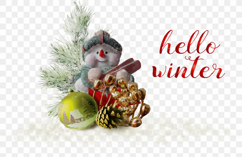 Christmas Day, PNG, 3000x1950px, Hello Winter, Bauble, Christmas Day, Christmas Decoration, Christmas Graphics Download Free