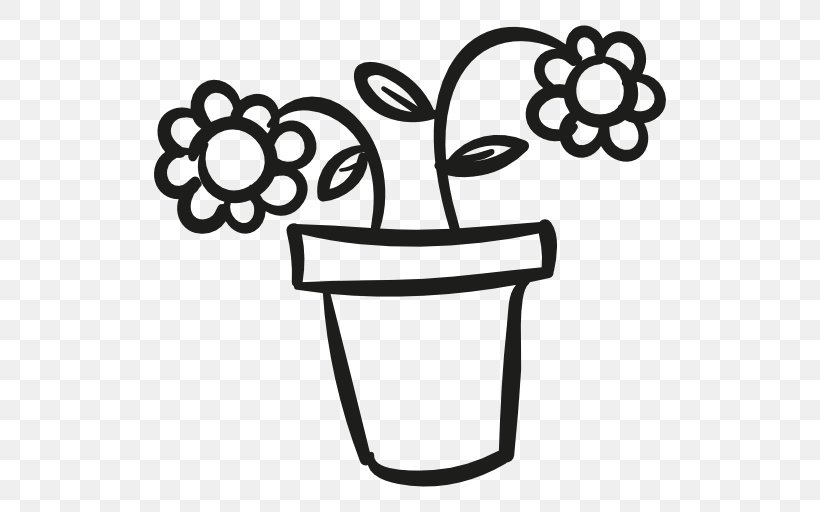 Flowerpot Garden, PNG, 512x512px, Flowerpot, Black And White, Ceramic, Flower, Garden Download Free