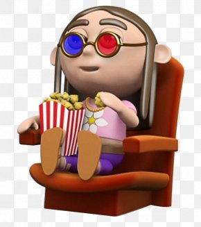 3D Cartoon Watching Movie People - Popcorn Cinema PNG